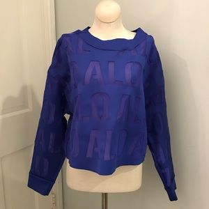 Alo Print Blue Mesh Long Sleeve